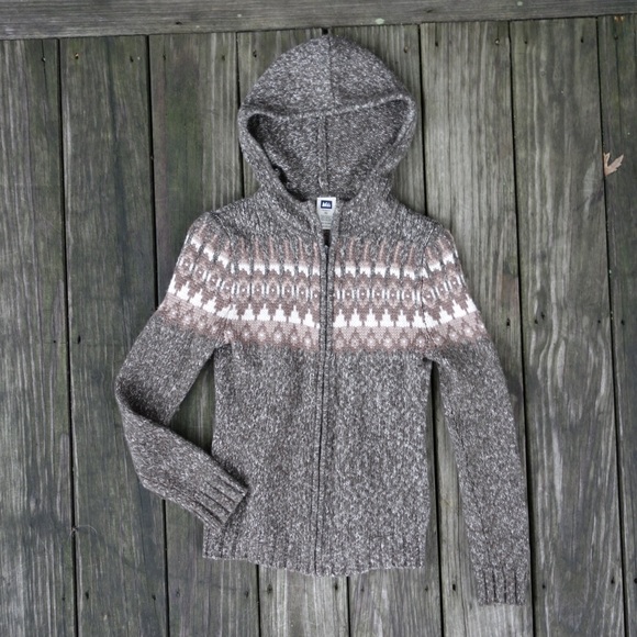 REI Jackets & Blazers - REI Fair Isle zip up hooded sweater jacket